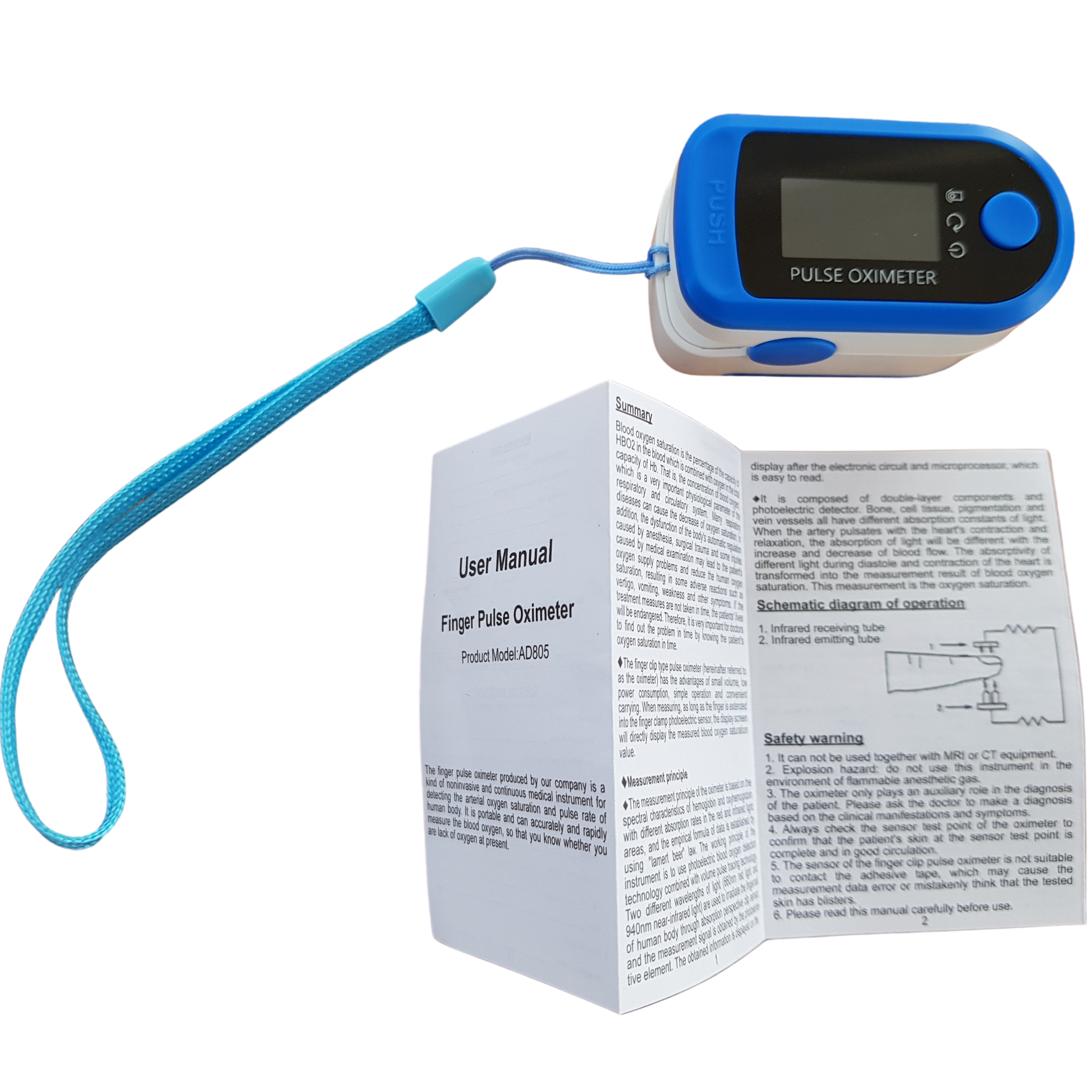 Blood Oxygen Saturation Monitor with Alarm OLED Screen Portable Finger Oximeter for SpO2 and Heart Rate UBRU Pulse Oximeter Fingertip 
