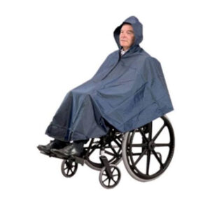 wheelchair blue poncho